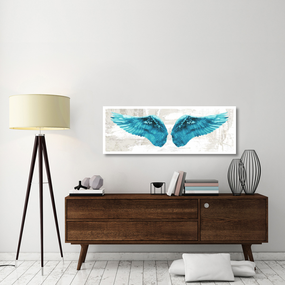 Angel Wings (Aqua)-Paper Art-56&quotx20"