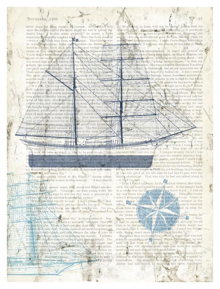 Classic Sailing I-Paper Art-32"x42"
