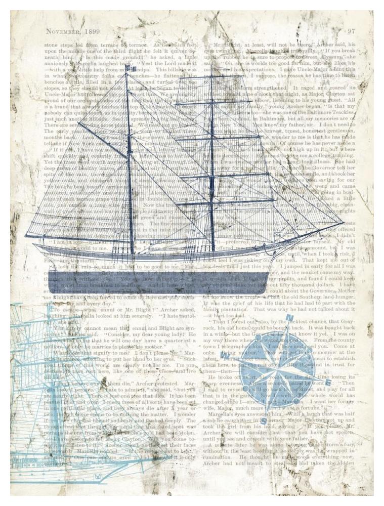 Classic Sailing I-Paper Art-38"x50"