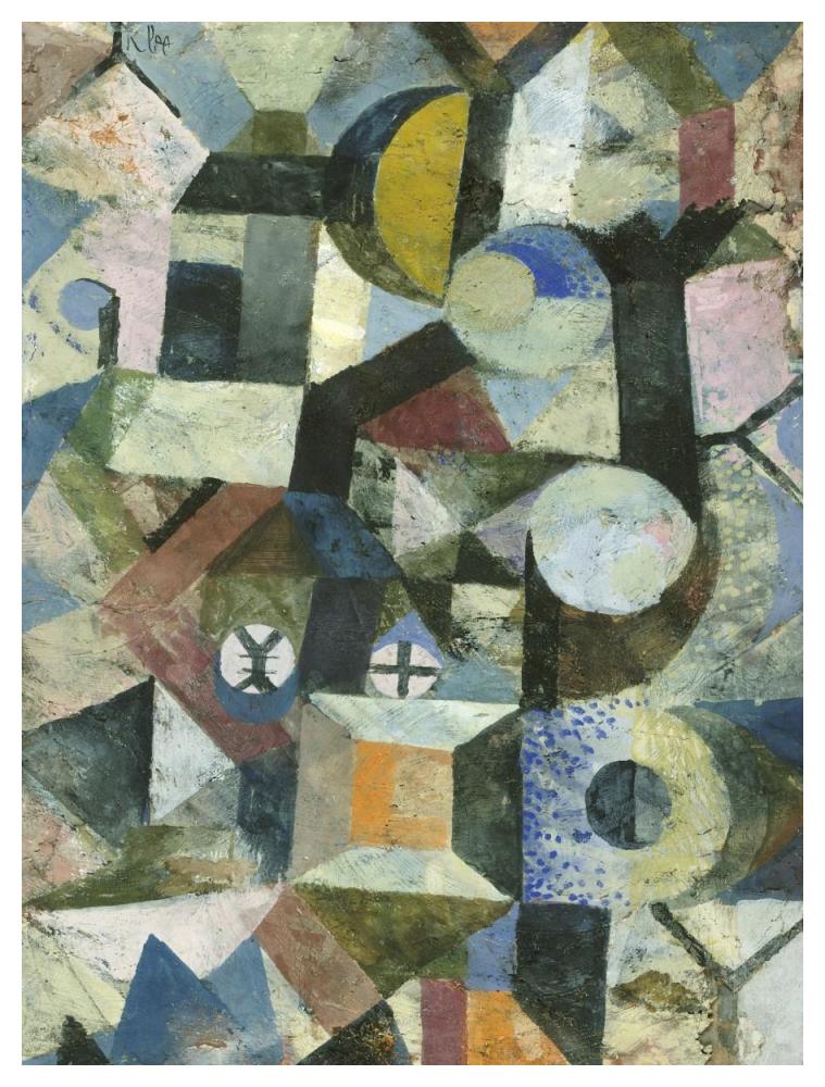 Composition with the Yellow Half-Moon and the Y-Paper Art-38"x50"