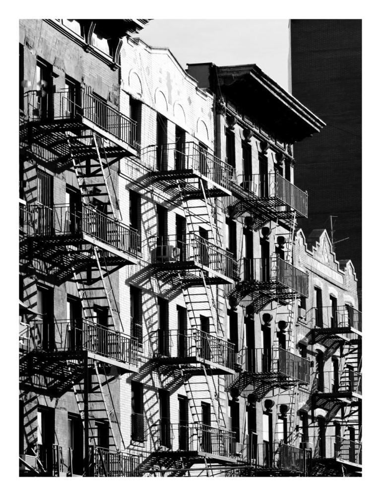 Fire Escapes in Manhattan, NYC-Paper Art-20"x26"