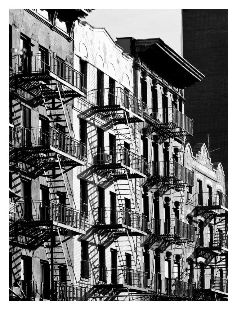Fire Escapes in Manhattan, NYC-Paper Art-26"x34"