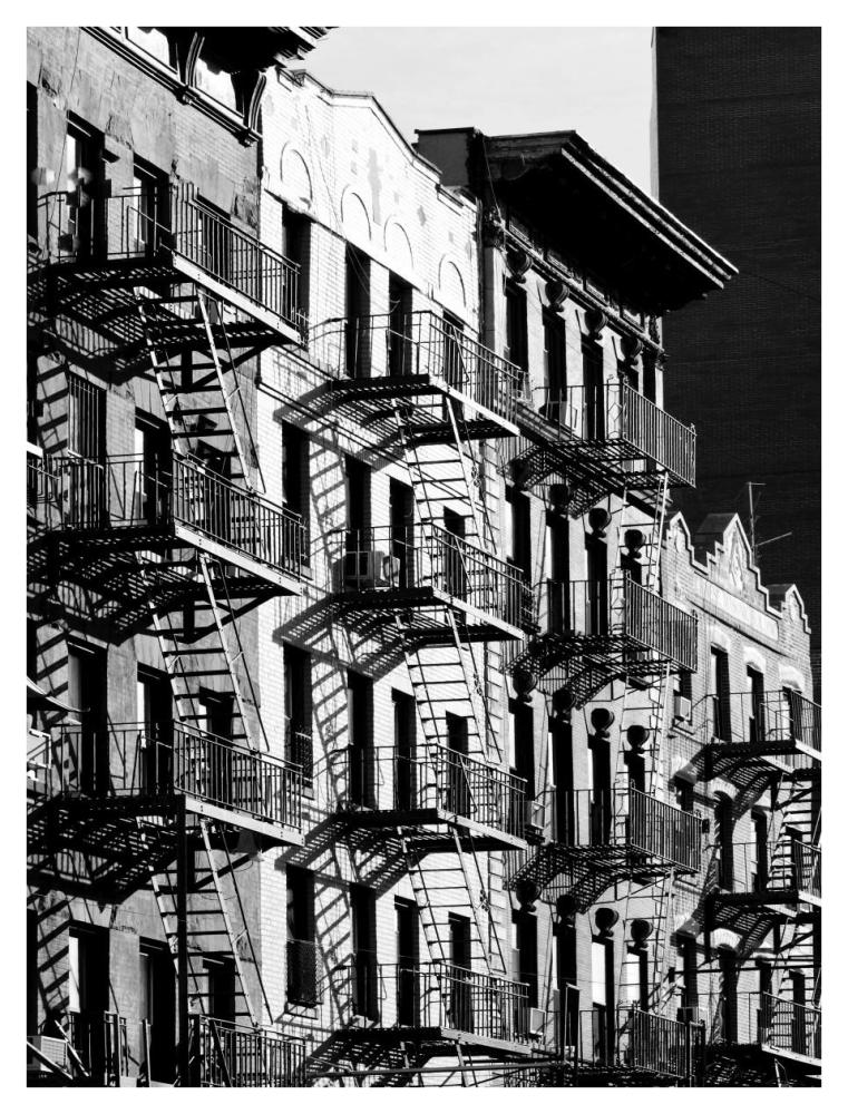 Fire Escapes in Manhattan, NYC-Paper Art-32"x42"