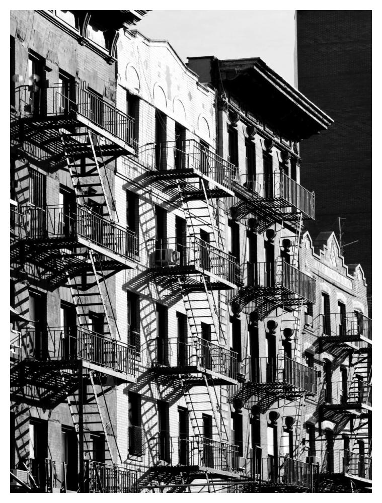 Fire Escapes in Manhattan, NYC-Paper Art-38"x50"
