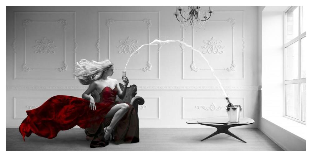 Champagne Zoom-Paper Art-50"x26"