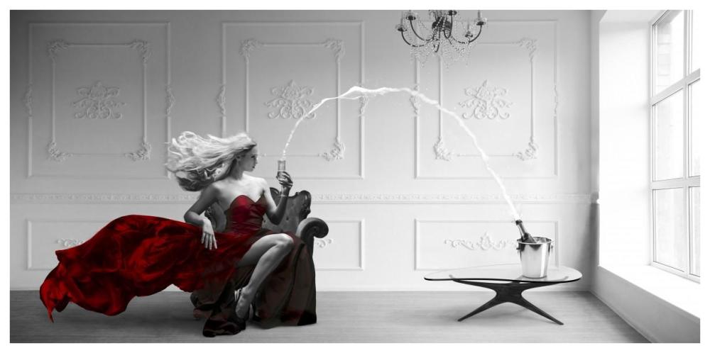 Champagne Zoom-Paper Art-74"x38"