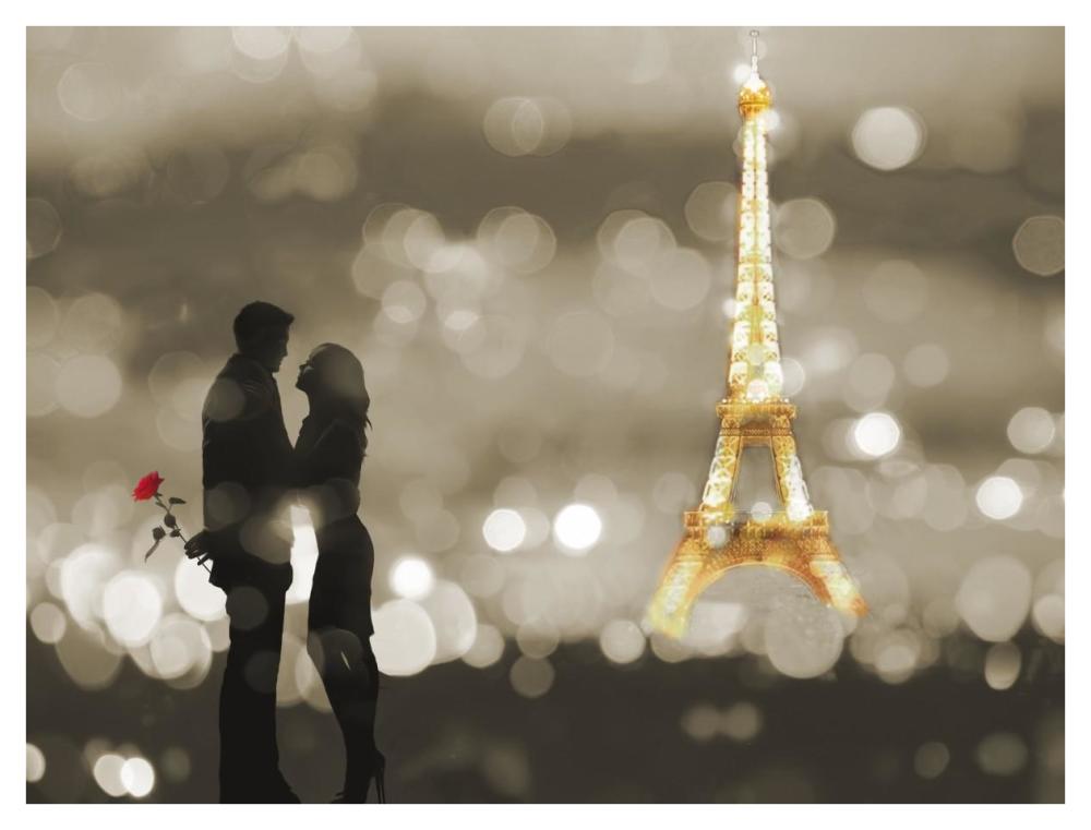 A Date in Paris (BW)-Paper Art-42"x32"