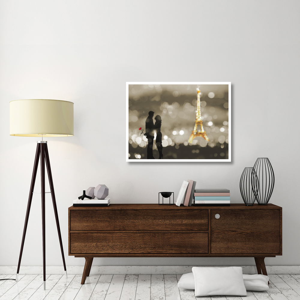 A Date in Paris (BW)-Paper Art-42&quotx32"