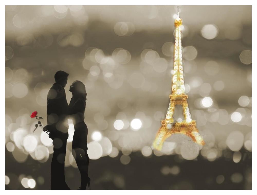 A Date in Paris (BW)-Paper Art-50"x38"
