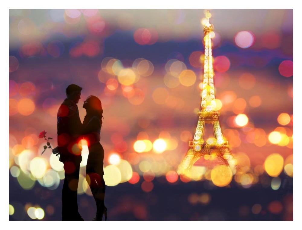 A Date in Paris-Paper Art-34"x26"