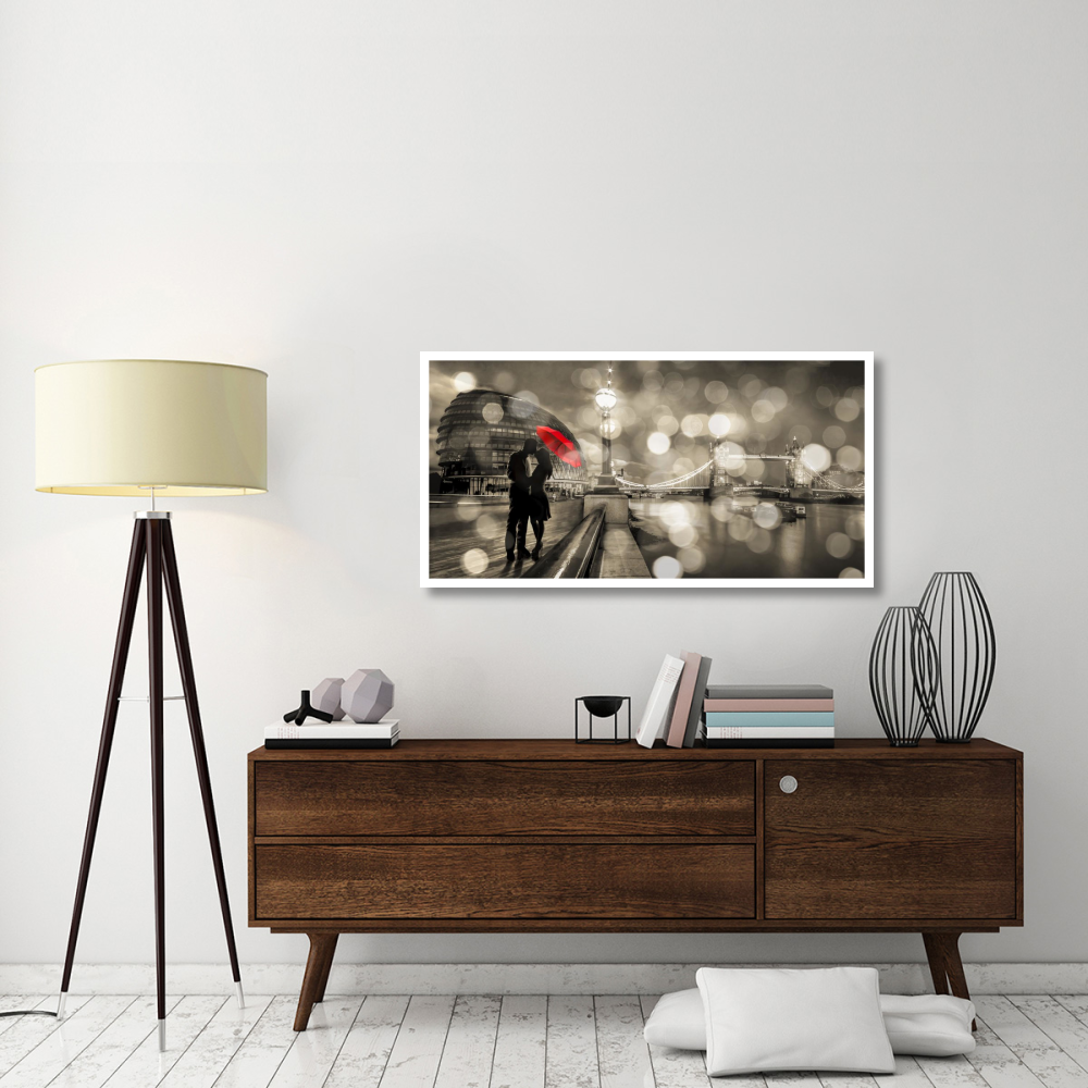 Kissing in London (BW)-Paper Art-50&quotx26"