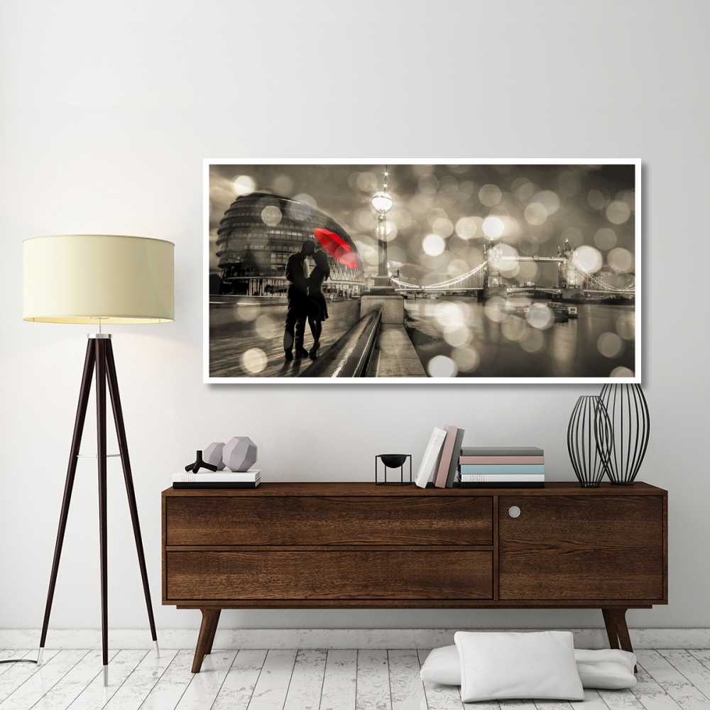 Kissing in London (BW)-Paper Art-74&quotx38"