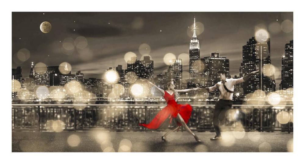 Dancin' in the Moonlight (BW)-Paper Art-26"x14"