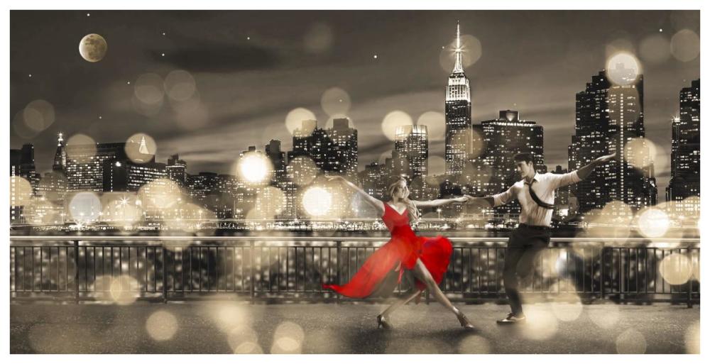 Dancin' in the Moonlight (BW)-Paper Art-74"x38"