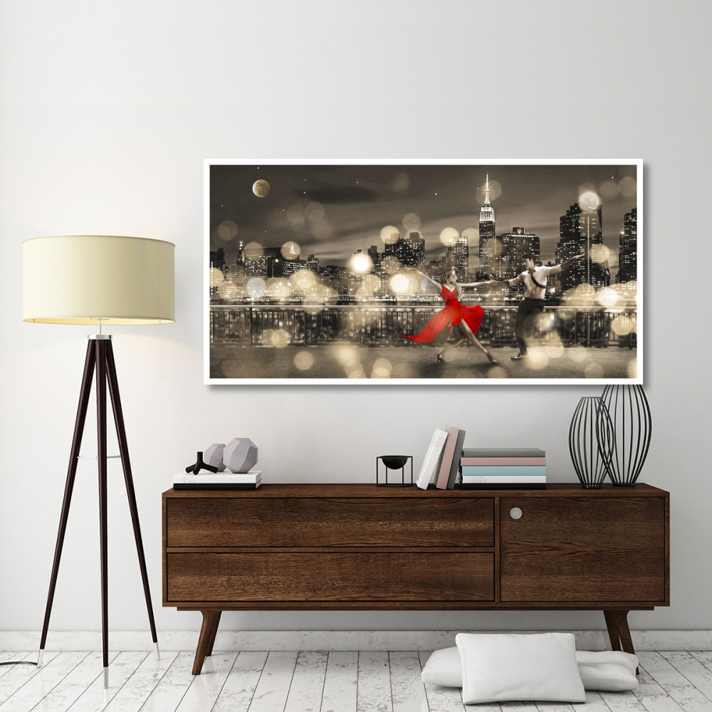 Dancin' in the Moonlight (BW)-Paper Art-74&quotx38"