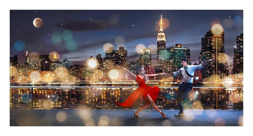 Dancin' in the Moonlight-Paper Art-26"x14"