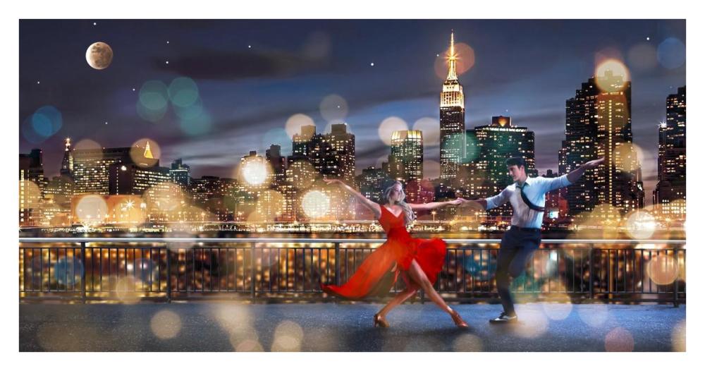 Dancin' in the Moonlight-Paper Art-38"x20"