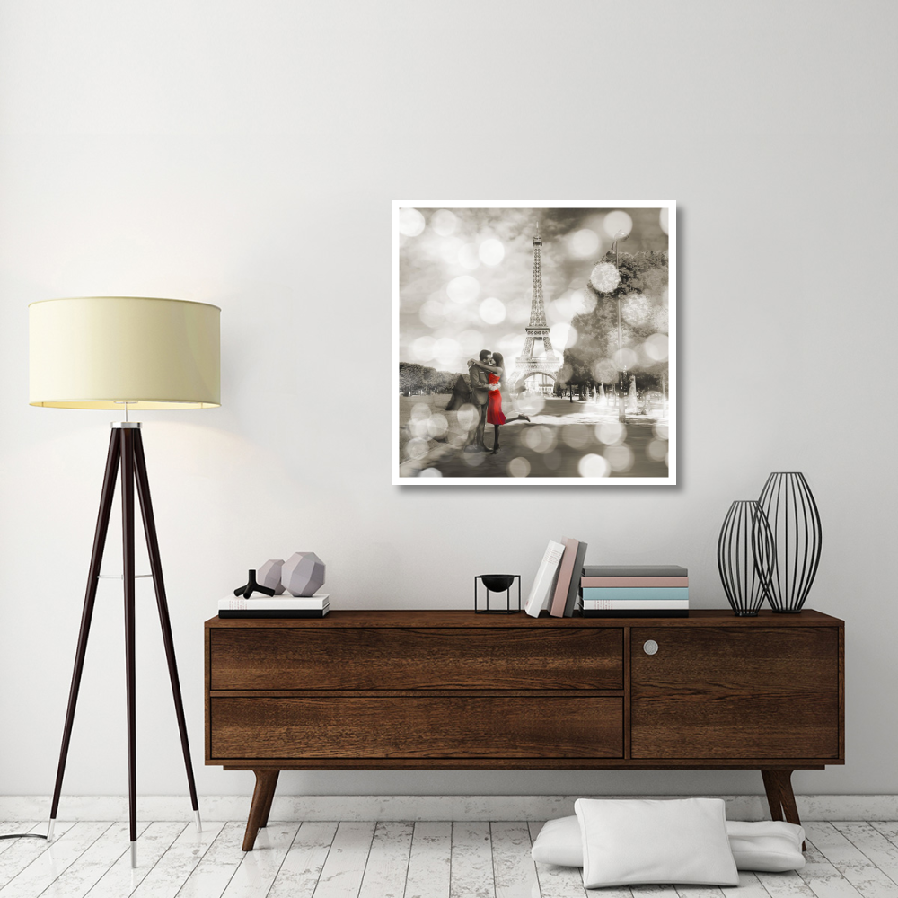 Boulevard of Trees (detail, BW)-Paper Art-38&quotx38"