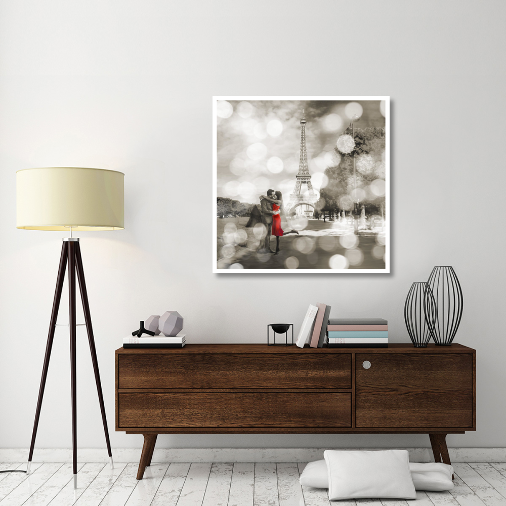 Boulevard of Trees (detail, BW)-Paper Art-42&quotx42"