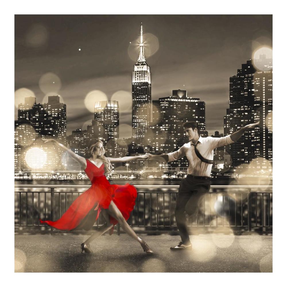 Dancin' in the Moonlight (BW, detail)-Paper Art-20"x20"