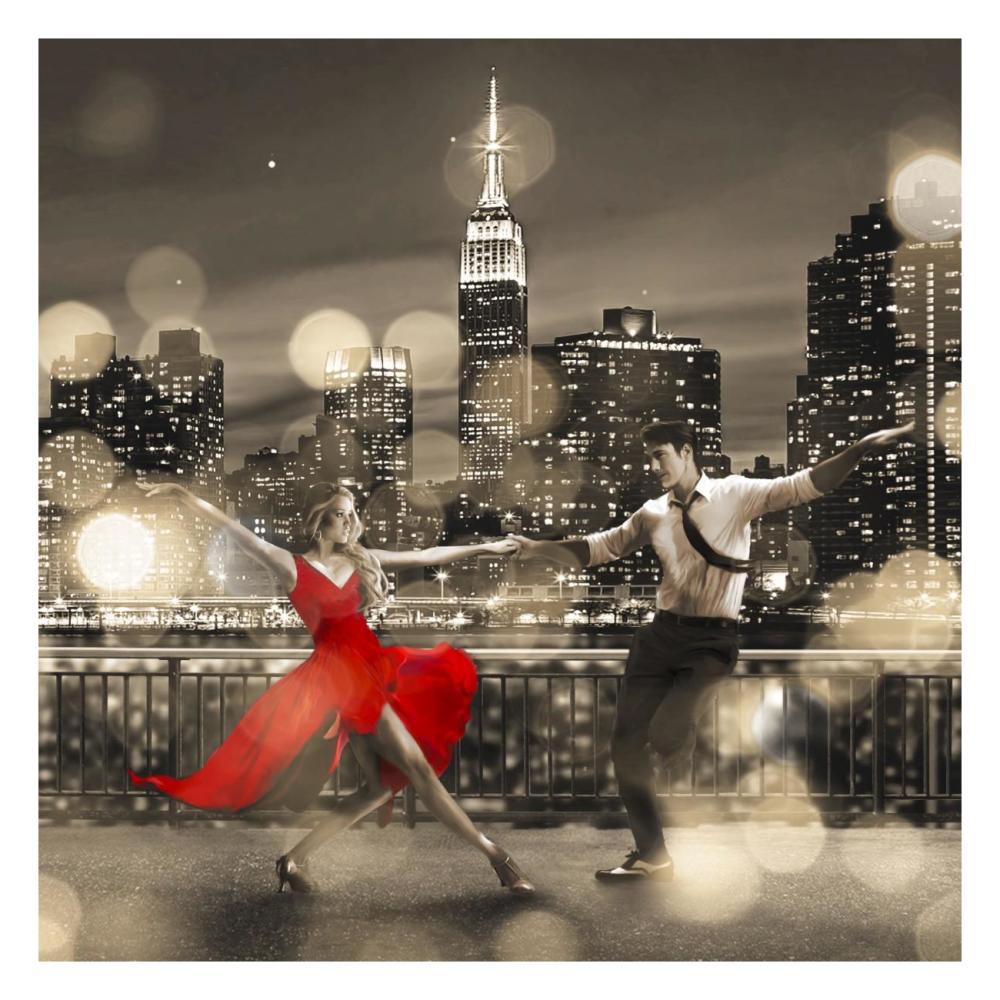 Dancin' in the Moonlight (BW, detail)-Paper Art-26"x26"