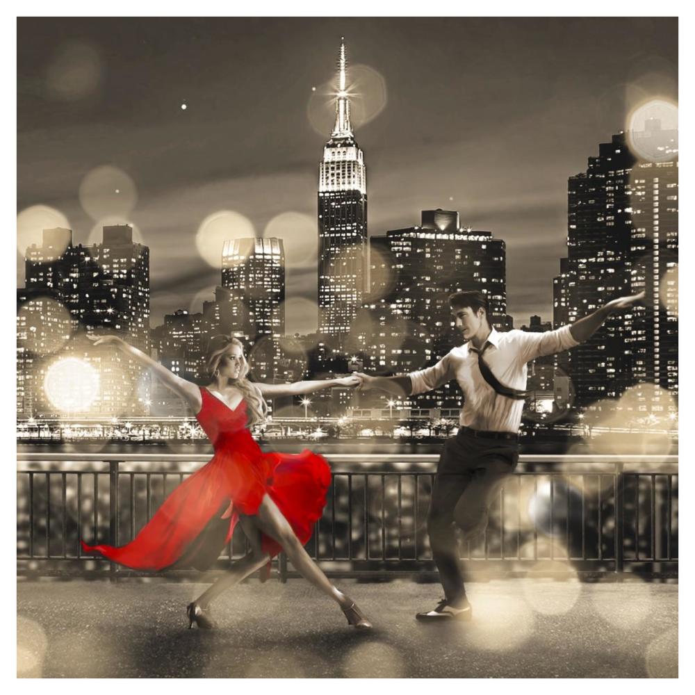 Dancin' in the Moonlight (BW, detail)-Paper Art-42"x42"