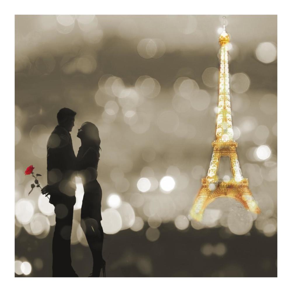 A Date in Paris (BW, detail)-Paper Art-20"x20"