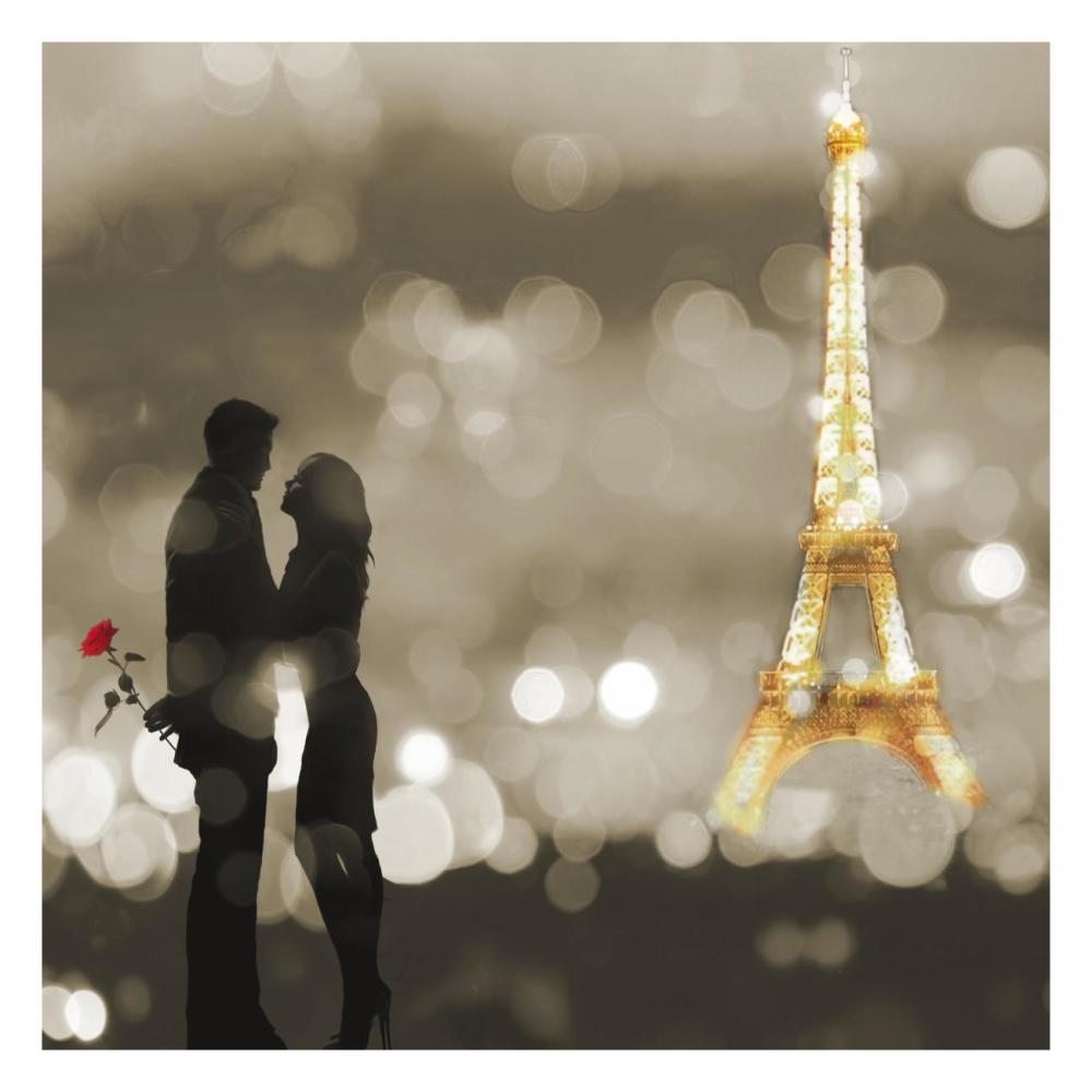 A Date in Paris (BW, detail)-Paper Art-26"x26"