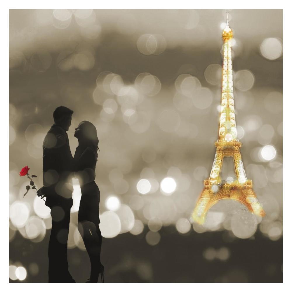 A Date in Paris (BW, detail)-Paper Art-32"x32"