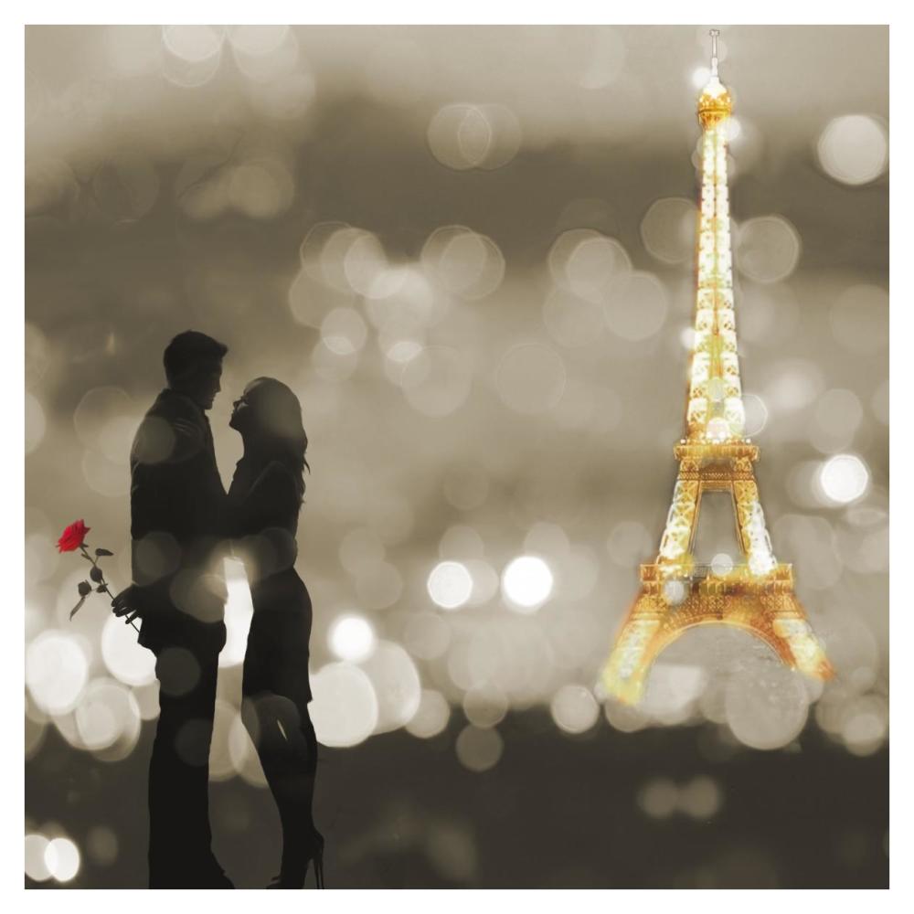 A Date in Paris (BW, detail)-Paper Art-38"x38"
