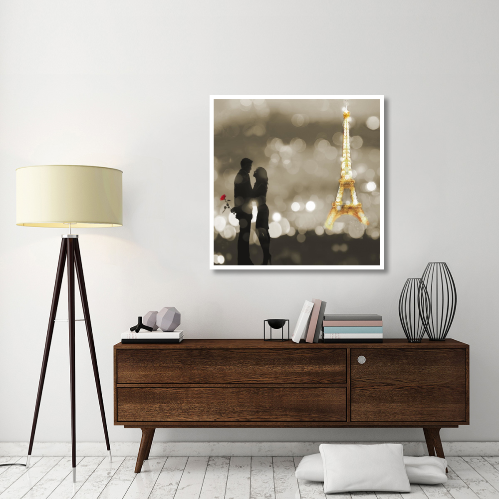 A Date in Paris (BW, detail)-Paper Art-42&quotx42"