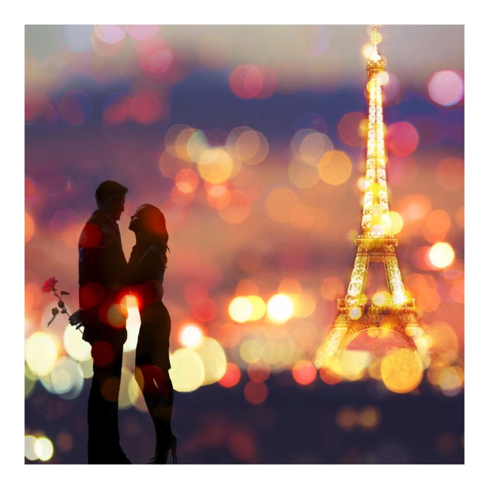 A Date in Paris (detail)-Paper Art-20"x20"