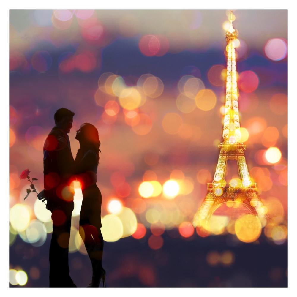 A Date in Paris (detail)-Paper Art-32"x32"