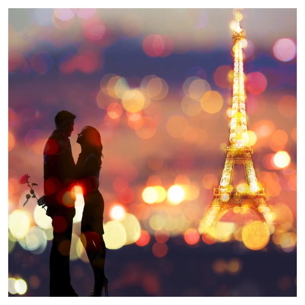 A Date in Paris (detail)-Paper Art-38"x38"