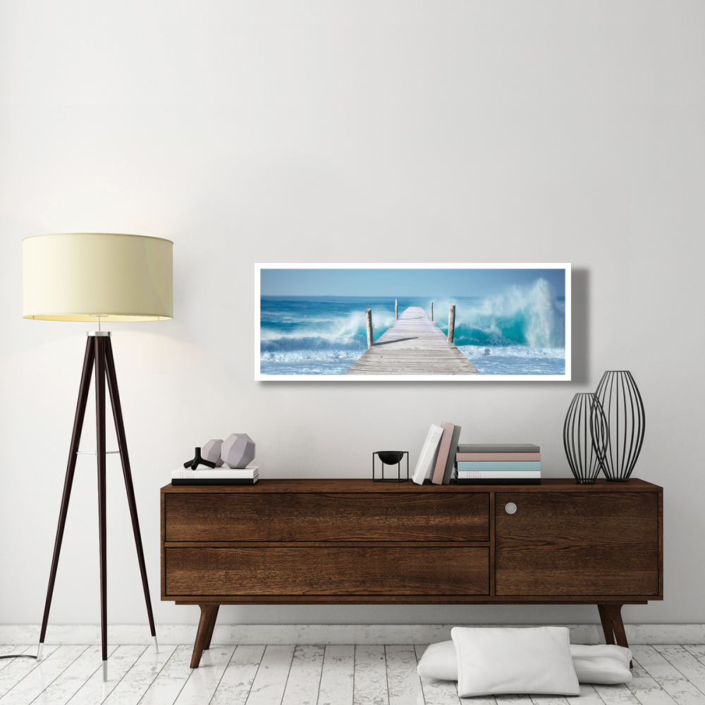 Ocean Waves on a Jetty-Paper Art-56&quotx20"