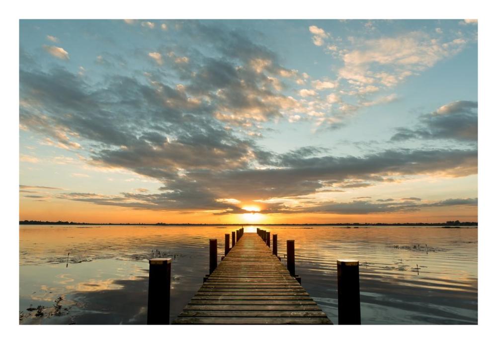 Morning Lights on a Jetty-Paper Art-26"x18"