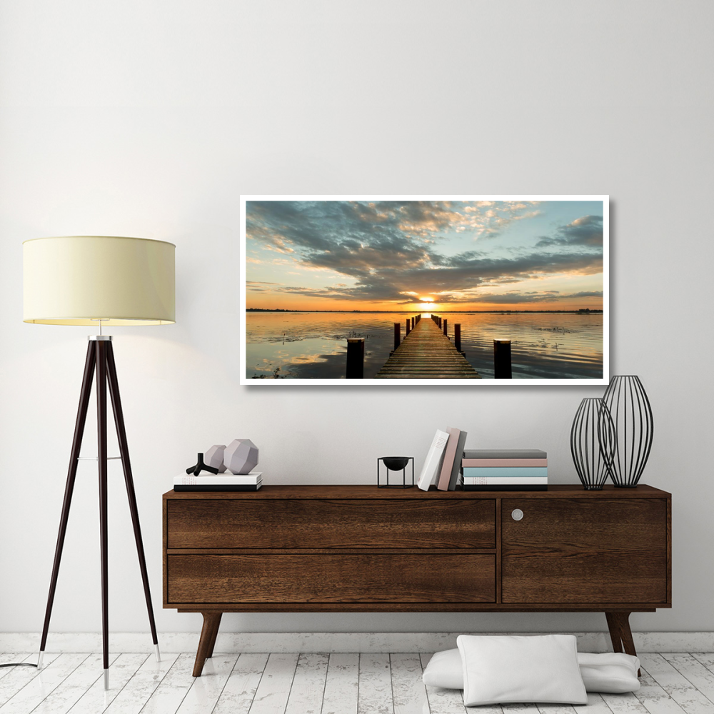 Morning Lights on a Jetty (detail)-Paper Art-62&quotx32"
