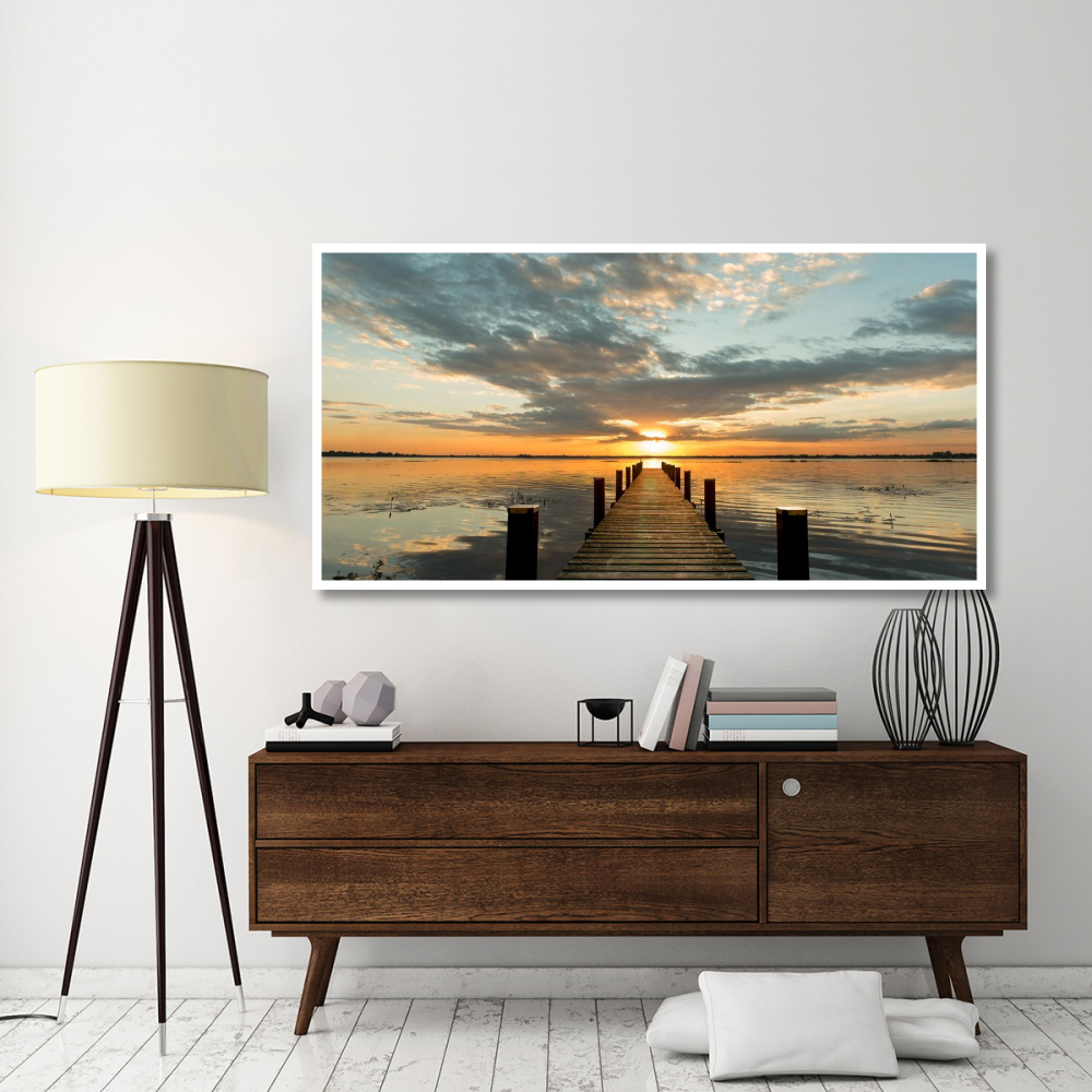 Morning Lights on a Jetty (detail)-Paper Art-74&quotx38"