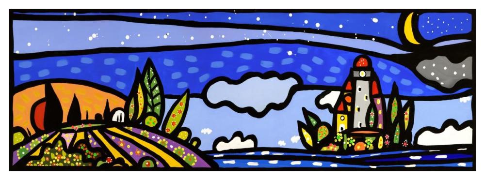 Isola e luna-Paper Art-56"x20"