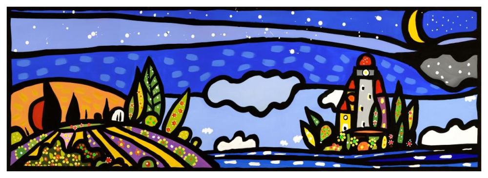 Isola e luna-Paper Art-74"x26"