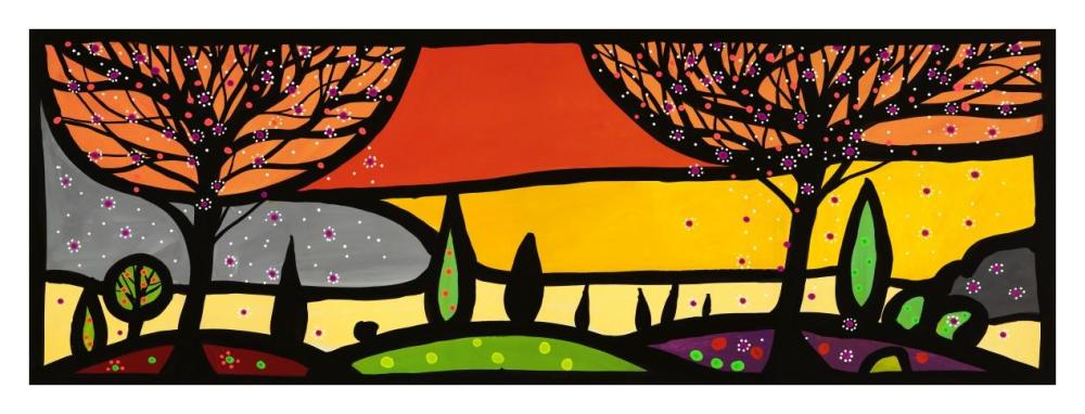 L'autunno sulle colline-Paper Art-38"x14"