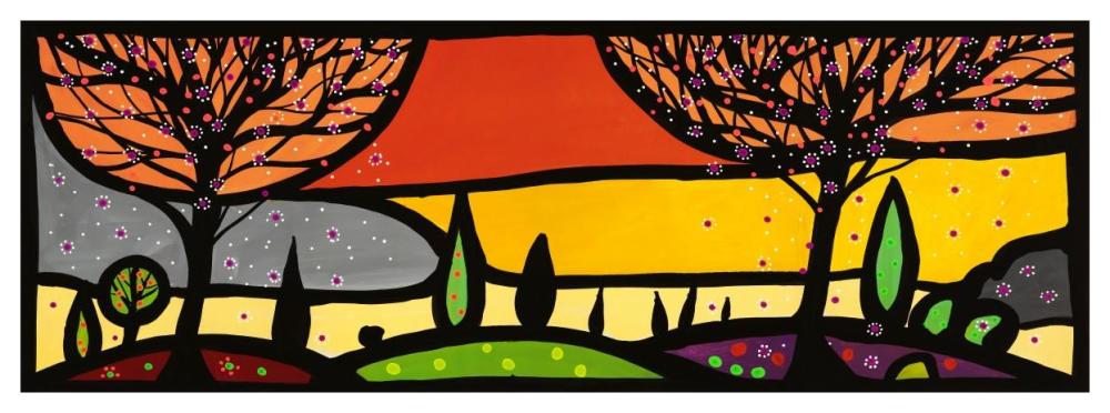 L'autunno sulle colline-Paper Art-56"x20"