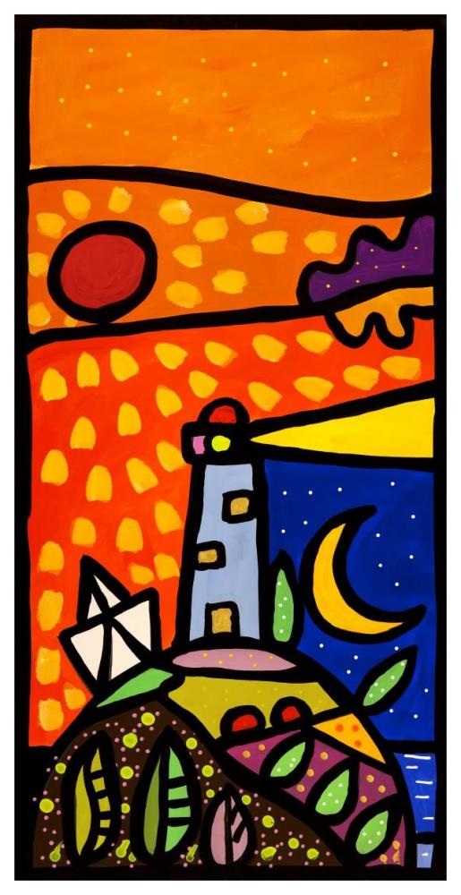 Faro nella notte-Paper Art-32"x62"