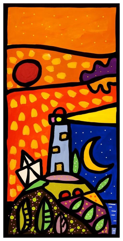 Faro nella notte-Paper Art-38"x74"