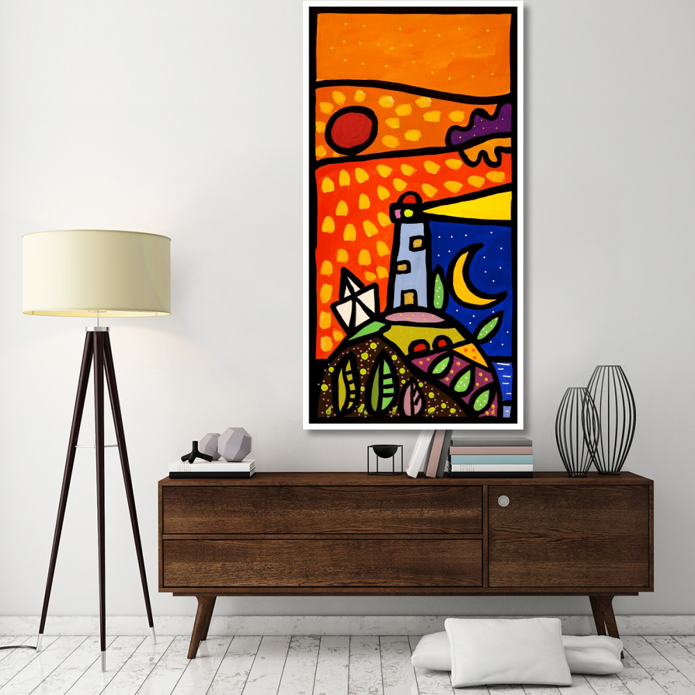 Faro nella notte-Paper Art-38&quotx74"