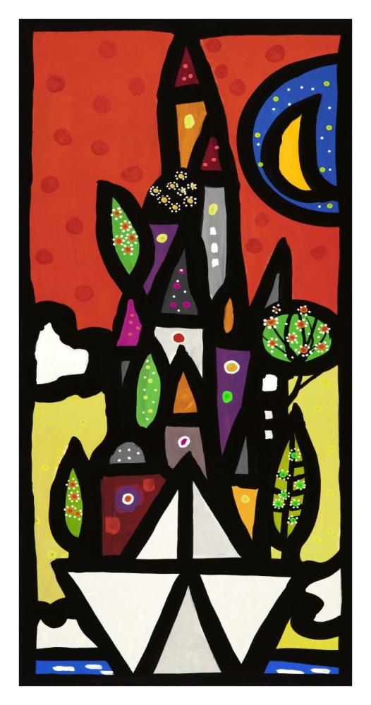 Il paese vive sulla piccola barca-Paper Art-20"x38"