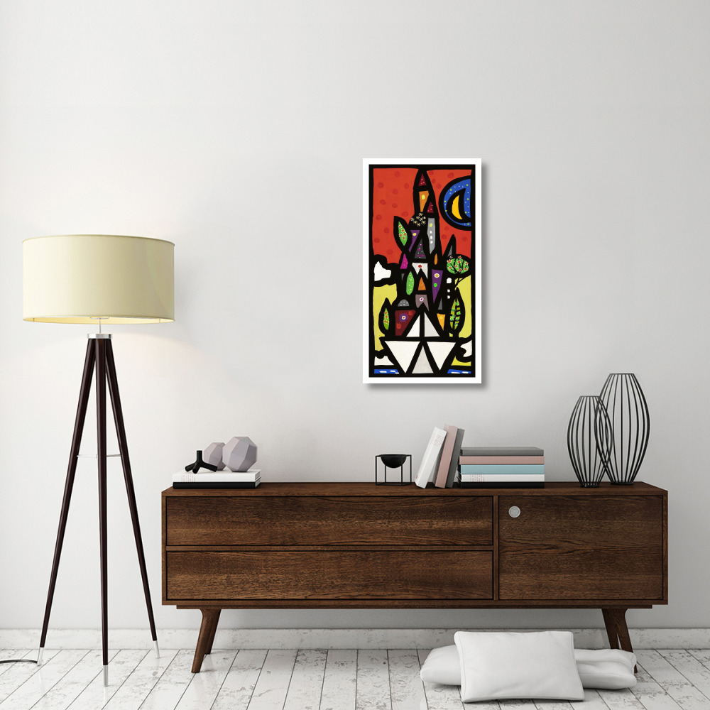 Il paese vive sulla piccola barca-Paper Art-20&quotx38"