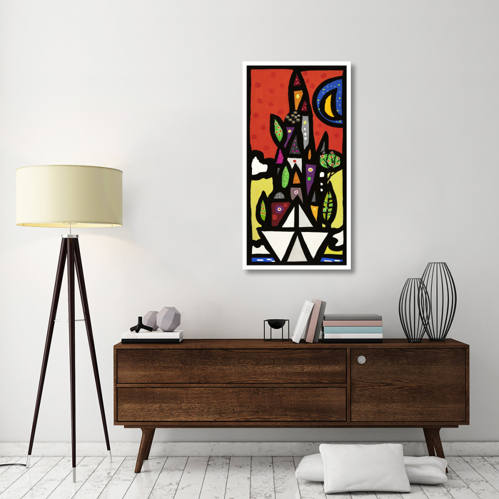 Il paese vive sulla piccola barca-Paper Art-26&quotx50"