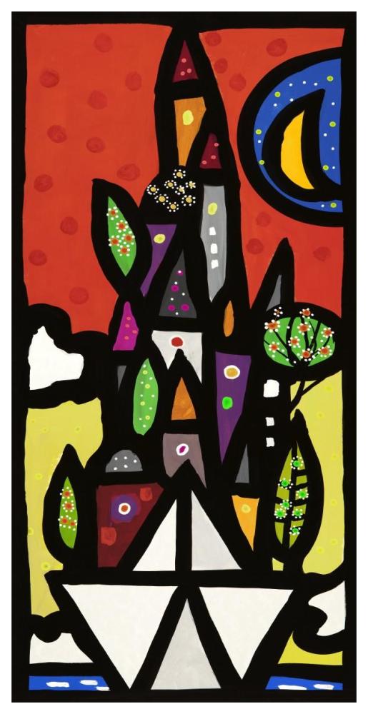 Il paese vive sulla piccola barca-Paper Art-32"x62"