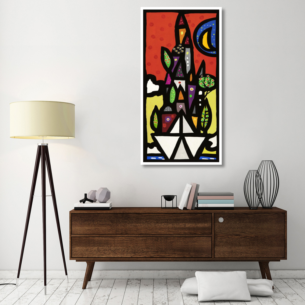 Il paese vive sulla piccola barca-Paper Art-32&quotx62"